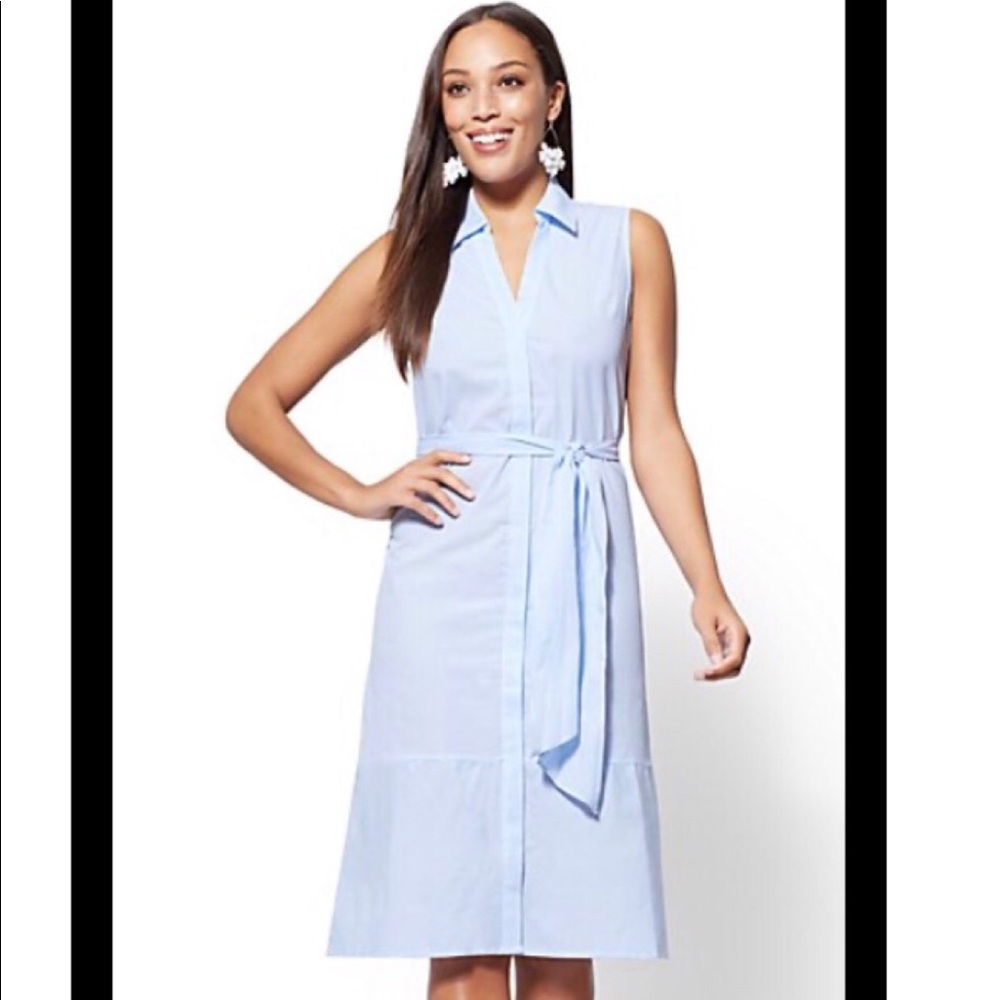 Stripe Blue and White Dress